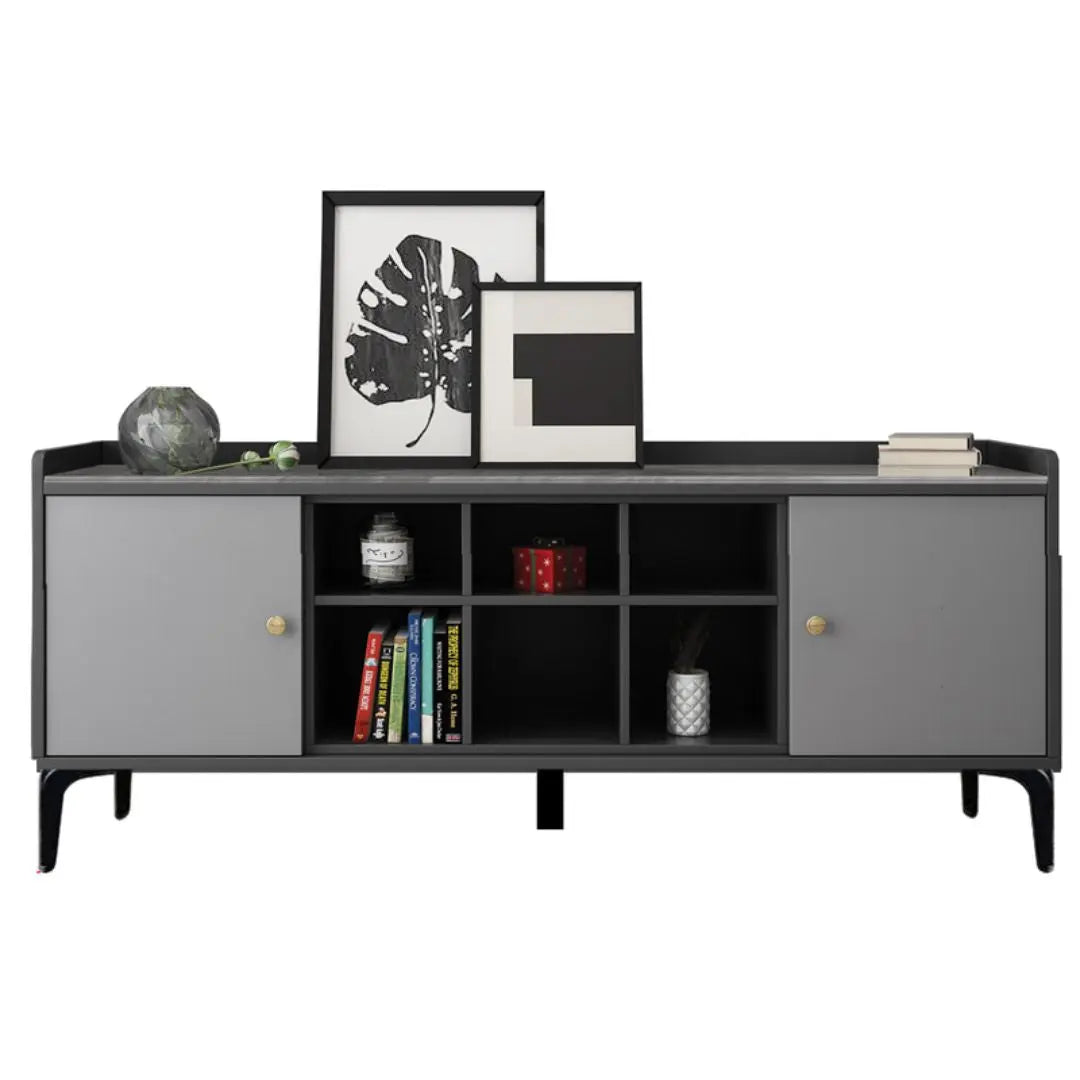 Sleek Modern TV Console (2 Options) – 1600mm, Stylish Storage with Walnut or Grey Finish Grandeur Furnishings