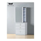 White Dressing Table with Vanity Mirror and Make Up Storage Drawers Grandeur Furnishings