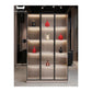 Contemporary Wood-Finish Glass Display Cabinet with LED Sensor Lighting Grandeur Furnishings