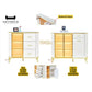 Glass Display Side Cabinet with LED Lights & Sintered Stone Top Storage Solution Grandeur Furnishings