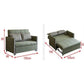 Olive Green Sofa Bed with Pillows Grandeur Furnishings