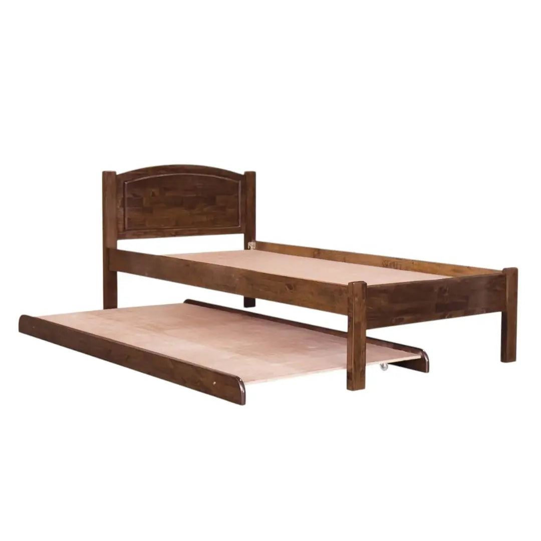 Modern Solid Wood Bed Frame with Arched Headboard Grandeur Furnishings
