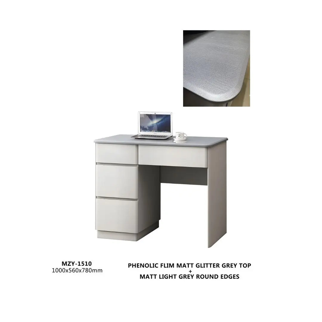 Grey Study Table with Storage & Stylish Design – Available in Compact and Shelved Options Grandeur Furnishings