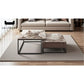 Square Coffee Table Set with Storage Drawers & Gloss Sintered Stone Top Grandeur Furnishings