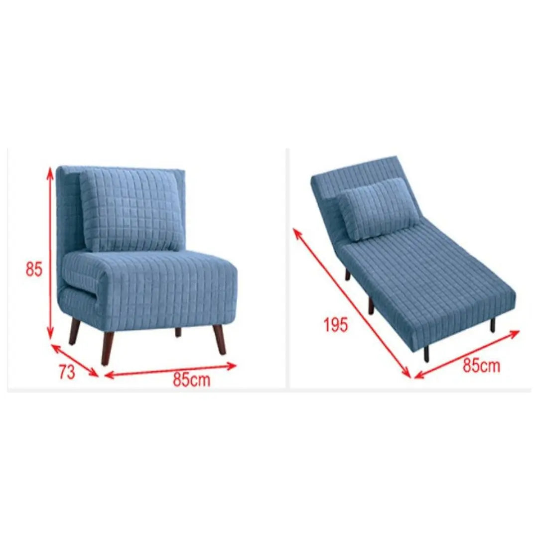 Compact Sofa Bed with Adjustable Backrest – Available in Blue Grandeur Furnishings