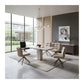 Contemporary Extendable Sintered Stone Top Dining Table Set with 180° Swivel Chairs 1+6 Grandeur Furnishings