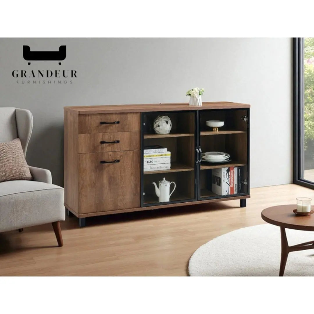 Versatile Side Cabinet - 3 Models Available in Stylish Wood Finish Grandeur Furnishings