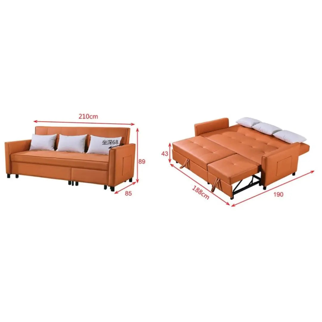 Pet-Friendly Orange Sofa Bed Grandeur Furnishings