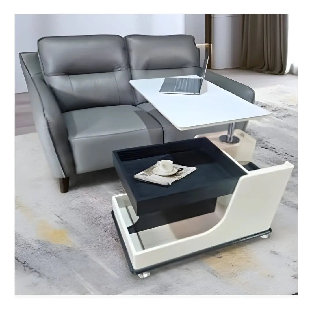 Lift-Up Storage Coffee Table with Top-Sintered Stone Matt Finish Grandeur Furnishings