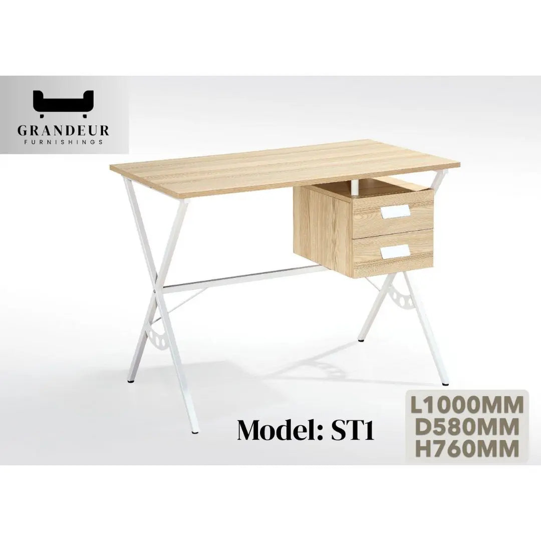 Modern Home Office Desk Study Table with Storage / Keyboard Tray - Multiple Models Available Grandeur Furnishings