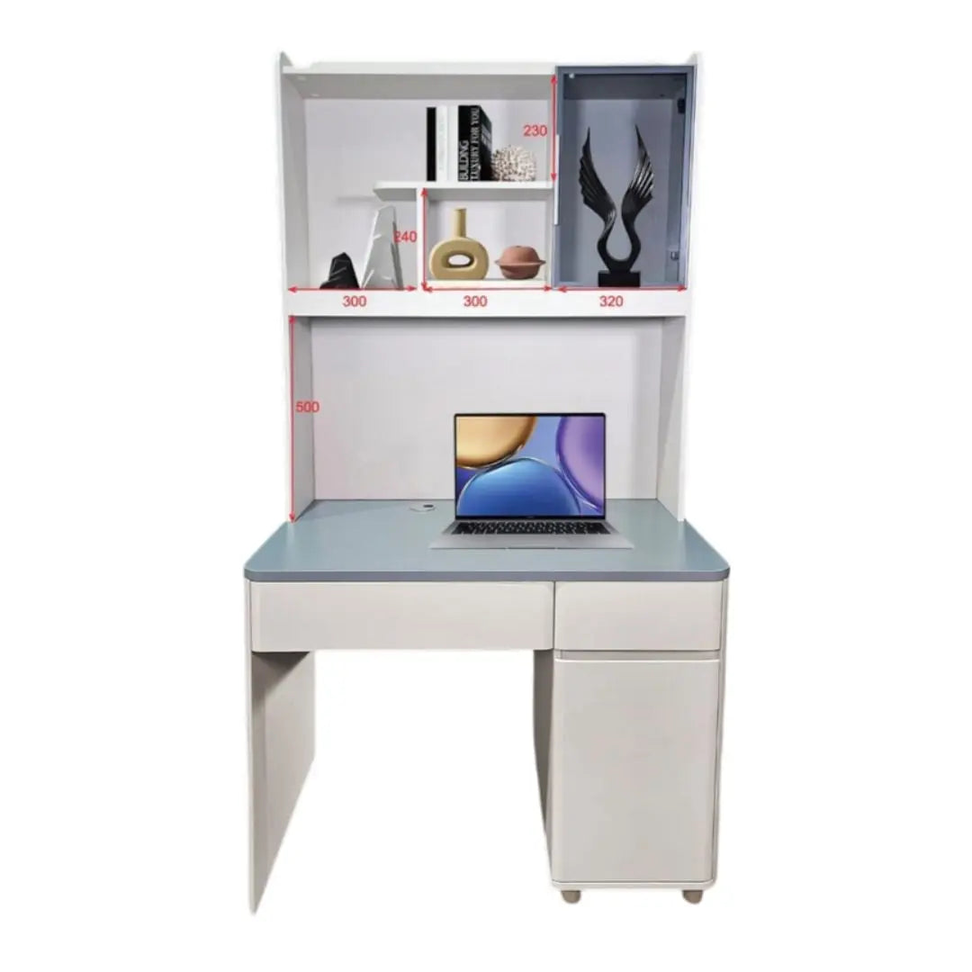 Study Table Desk with Storage and Shelves Grandeur Furnishings