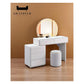 LED Vanity Mirror Dressing Table Set with Push-to-Open Drawers Grandeur Furnishings