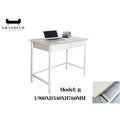 White writing desk with laptop and top detail