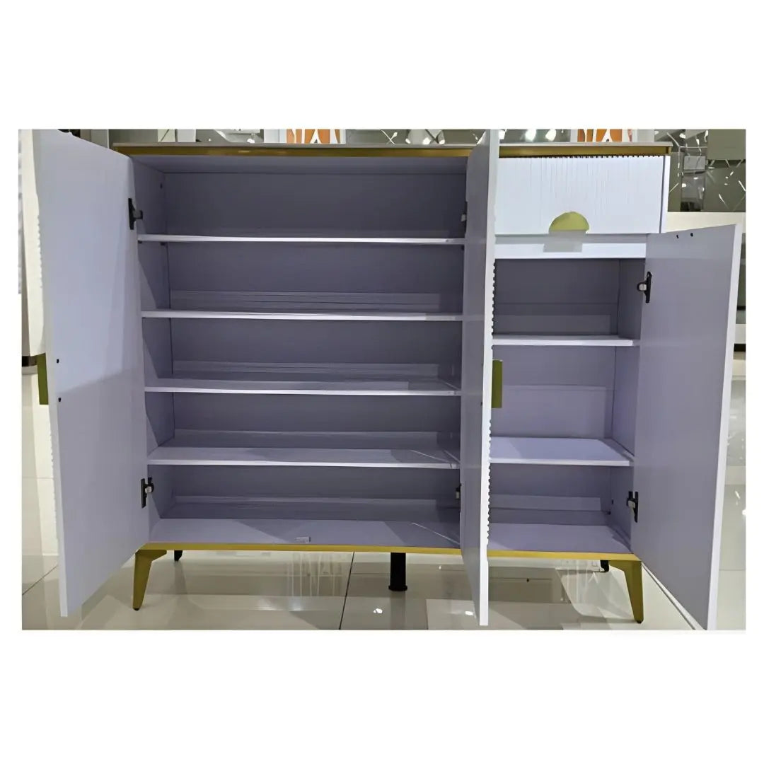 Elegant Shoe Cabinet with Sintered Stone Top Grandeur Furnishings