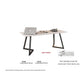 Modern Matt Sintered Stone Top Study Table with Angled Metal Legs – Available in White & Grey Grandeur Furnishings