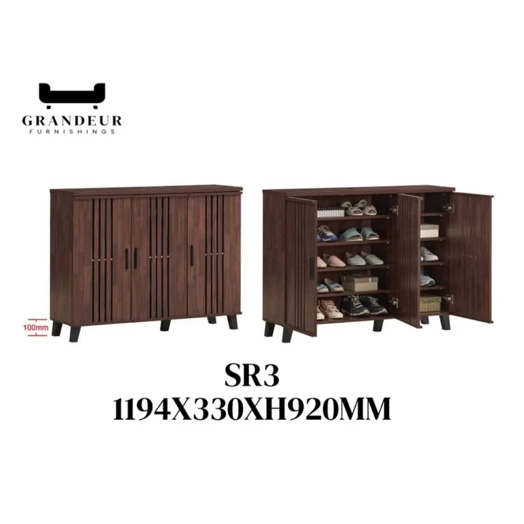 Modern Wooden Shoe Cabinet – Stylish and Spacious Storage Shoe Rack (6 Sizes) Grandeur Furnishings