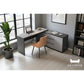 Modern L-Shaped Study Office Desk Table with Storage Grandeur Furnishings