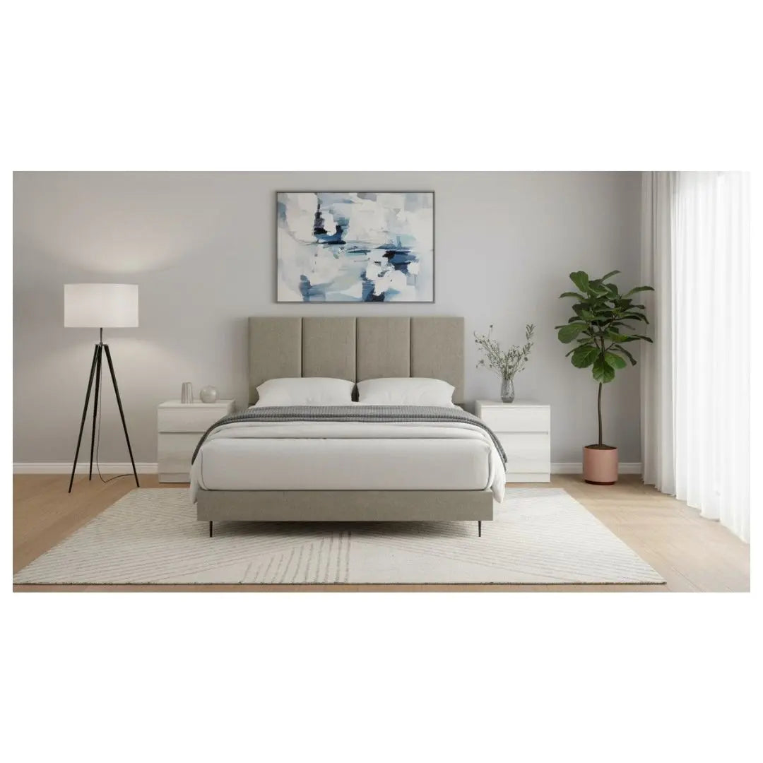 Divan Bed Frame with Mattress Set – Single, Super Single, Queen & King | Upholstered Fabric Grandeur Furnishings