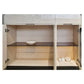Side Cabinet with Wood Veneer Top Grandeur Furnishings