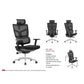 Ergonomic Office Chair with 2D Mesh Headrest, Adjustable Armrests & Chrome Plated Base Grandeur Furnishings