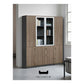 Executive Modular Bookcase | Wood Grain Office Storage Book Cabinet with Lockable Doors Grandeur Furnishings