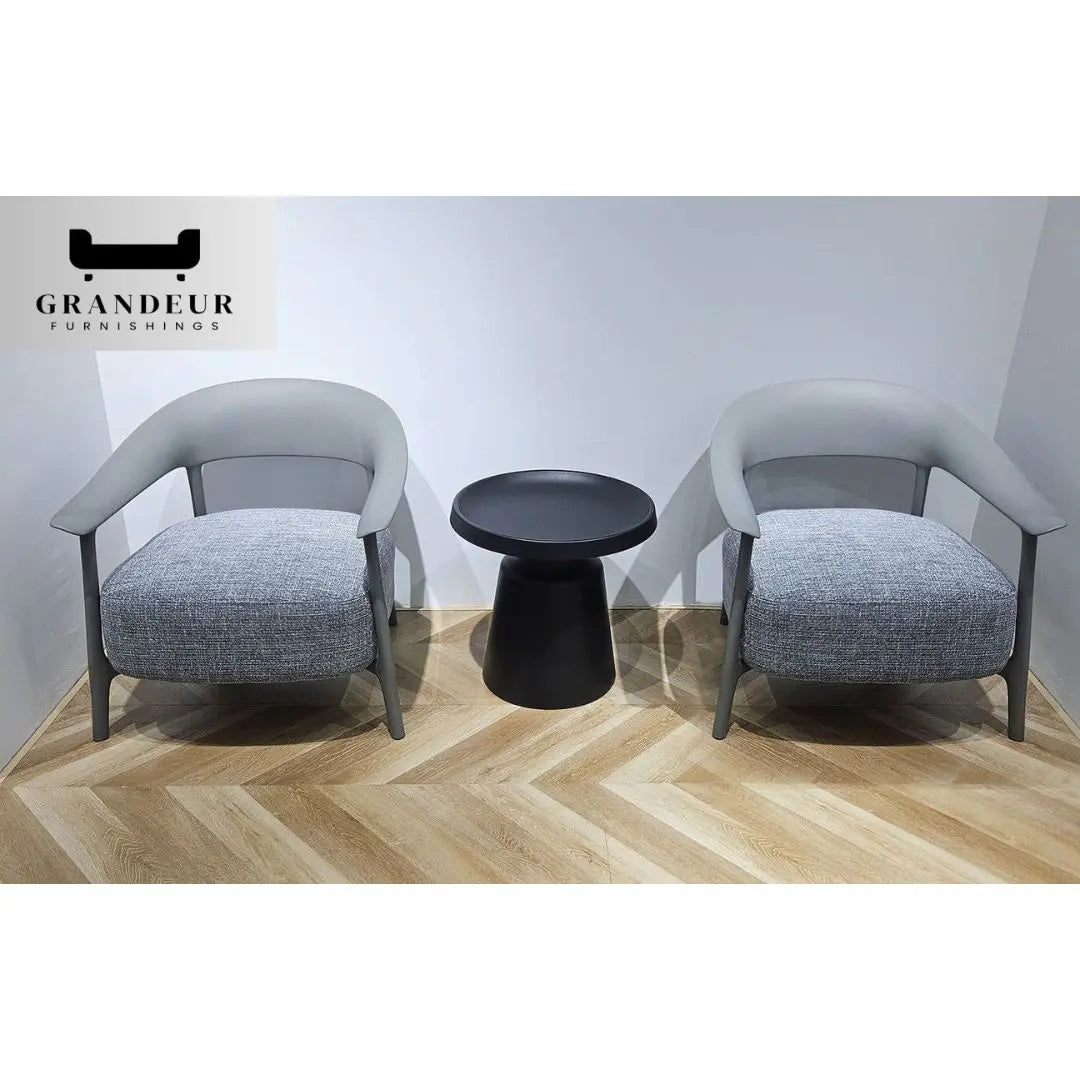 Modern Lounge Chair Set with Table – Stylish and Comfortable (Black & Grey Options) Grandeur Furnishings