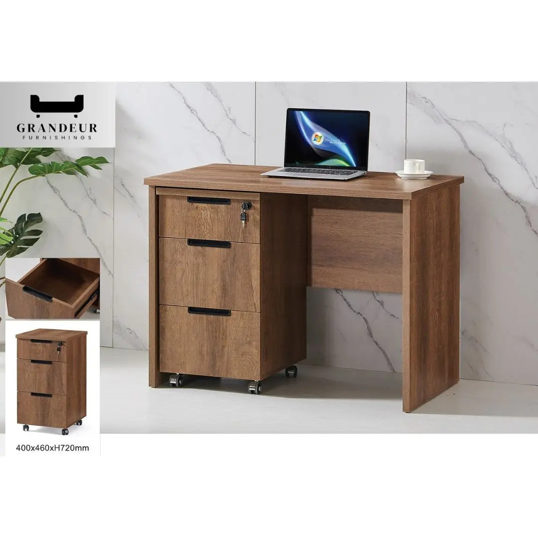Laptop Desk Study Table with Storage and Lockable Drawers – Perfect for Home Office Grandeur Furnishings