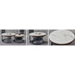 Nested Round Coffee Table with Sintered Stone Top and Black Metal Base Grandeur Furnishings