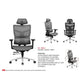 Premium Office Chair with Adjustable Headrest, 4D Armrests & Chrome Legs Grandeur Furnishings