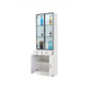 Modern Glass Display Cabinet with Storage Grandeur Furnishings