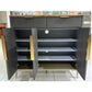 Modern Matt Shoe Cabinet with Sintered Stone Top and Sleek Golden Handles Grandeur Furnishings