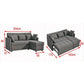 L-Shaped Fabric Sofa Bed Grandeur Furnishings