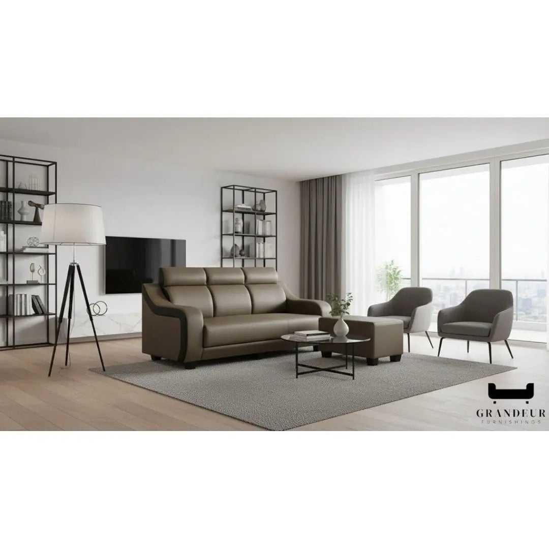 Luxury 3-Seater Sofa with Ottoman Foot Stool Grandeur Furnishings