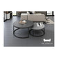 Elegant Round Nesting Coffee Table with Gloss Sintered Stone Top Grandeur Furnishings