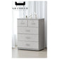 Modern 5-Drawer Storage Chest of Drawers in Grey or White Grandeur Furnishings