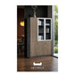 Executive Modular Bookcase | Wood Grain Office Storage Book Cabinet with Lockable Doors Grandeur Furnishings
