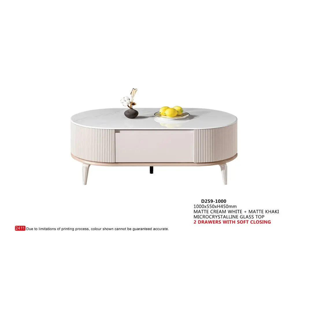 Elegant Round Coffee Table with Soft-Closing Drawers Grandeur Furnishings