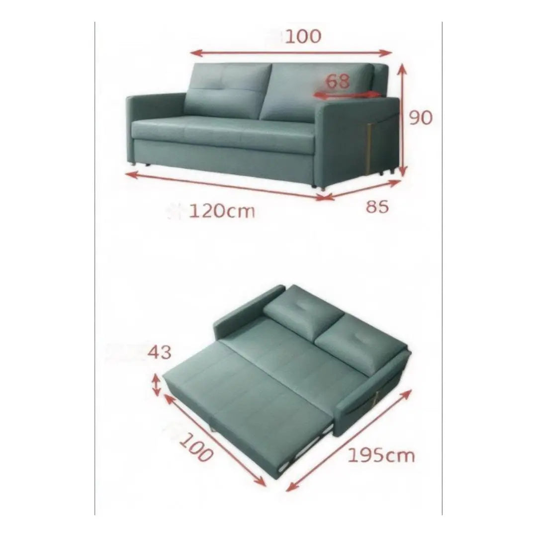 Versatile Sofa Bed with Gold Accents – Available in Blue, Teal, and Grey Grandeur Furnishings