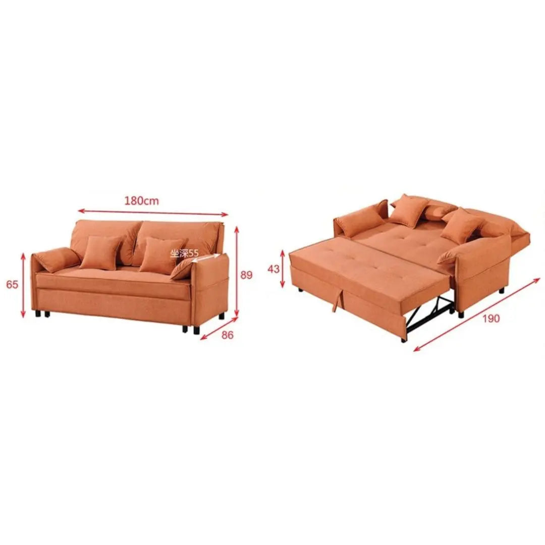 Pet-Friendly Fabric Sofa Bed – Available in Teal & Orange Grandeur Furnishings
