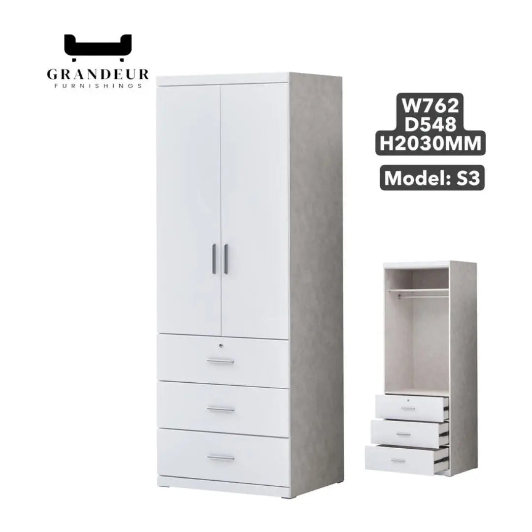 Modern White Wardrobe Collection Grandeur Furnishings