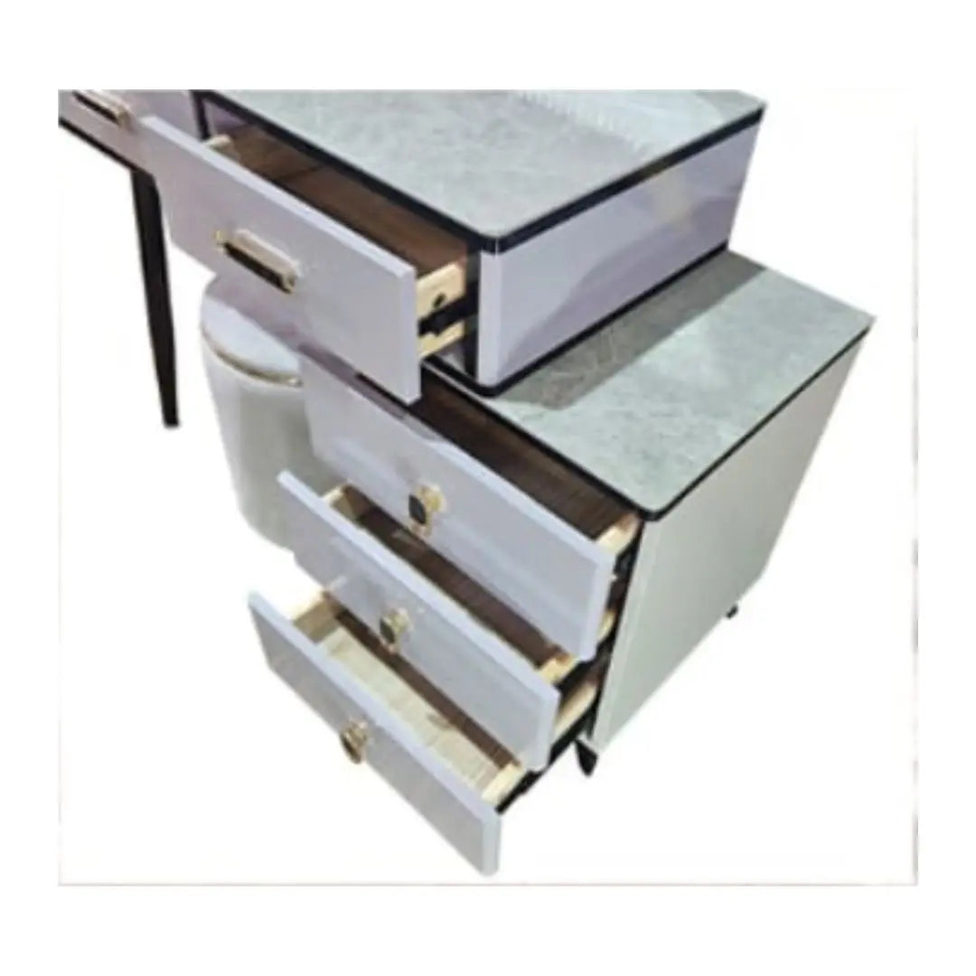 Elegant Vanity Table with LED Mirror and Sintered Stone Top Modern Dressing Table Grandeur Furnishings