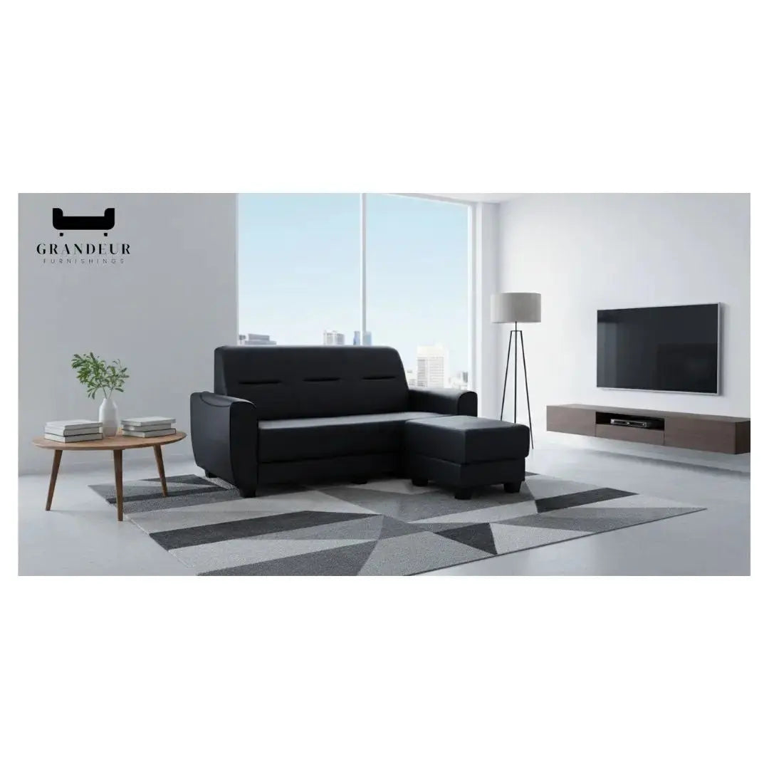 Elegant 3 Seater Sofa with Ottoman Foot Stool Grandeur Furnishings