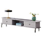 Elegant Grey Marble Coffee and TV Stand Set Grandeur Furnishings