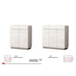Modern Gloss White & Grey Shoe Cabinet with Round Edges - Multiple Sizes Available Grandeur Furnishings