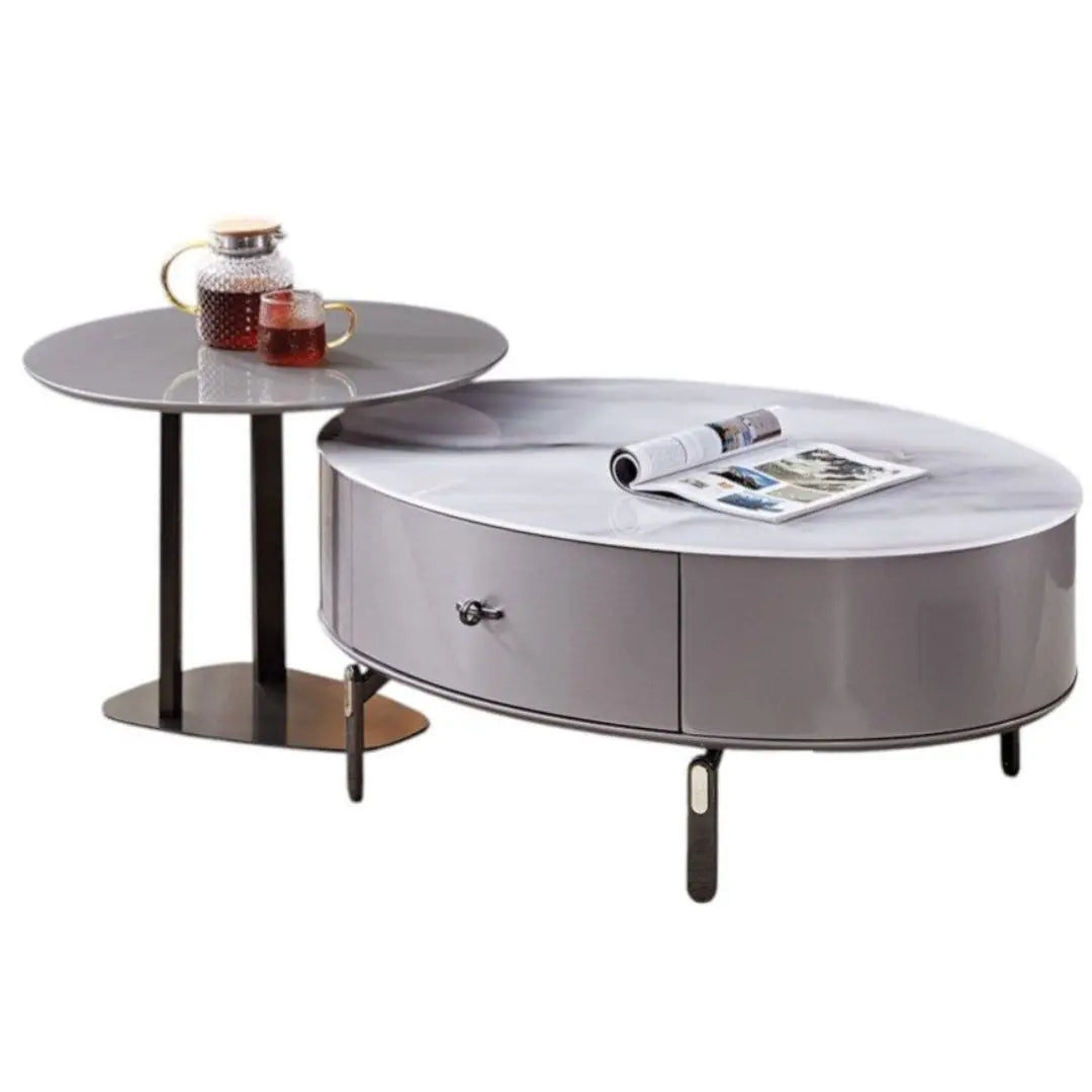 Glass-Top TV Console & Coffee Table Set Grandeur Furnishings