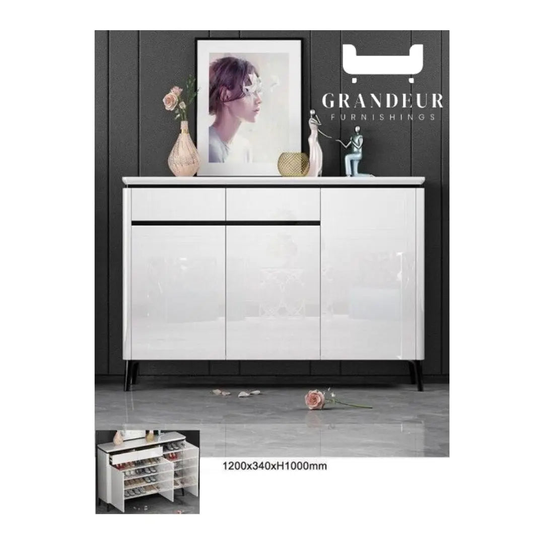 Modern Shoe Cabinet with Spacious Storage – Available in 5 Sizes & 2 Colours Grandeur Furnishings