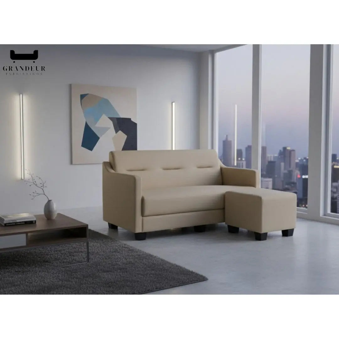 Modern 3 Seater Sofa with Ottoman Foot Stool Grandeur Furnishings