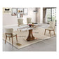 Luxurious Marble Dining Table Set with Ash Wood Base & Elegant Pet Friendly Leather Chairs 1+4 Grandeur Furnishings