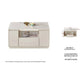 Modern Gloss Snow White Coffee Table with Off-White Storage Grandeur Furnishings