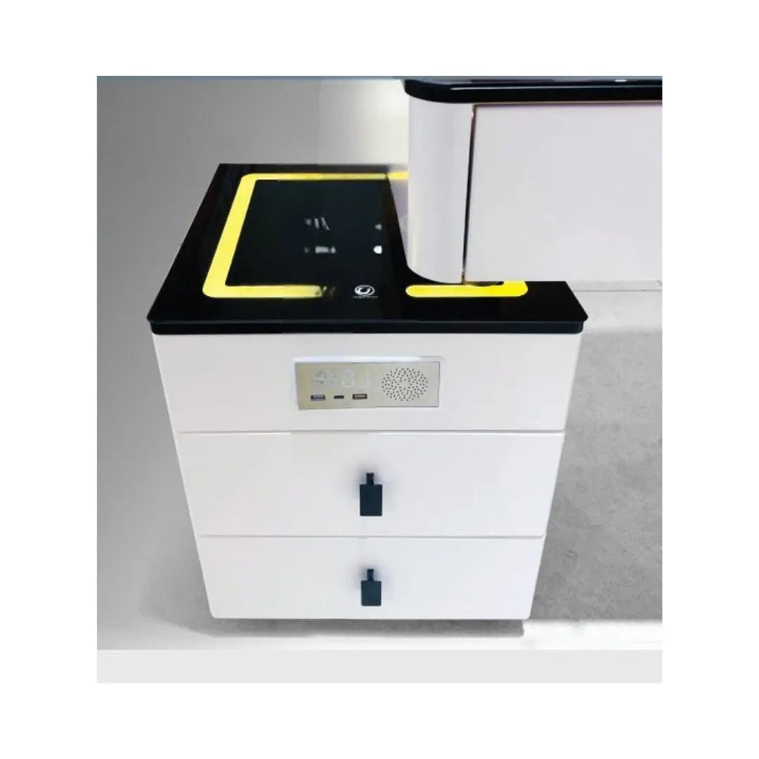 Modern Dressing Table with LED Light, Speaker and USB Charging Grandeur Furnishings